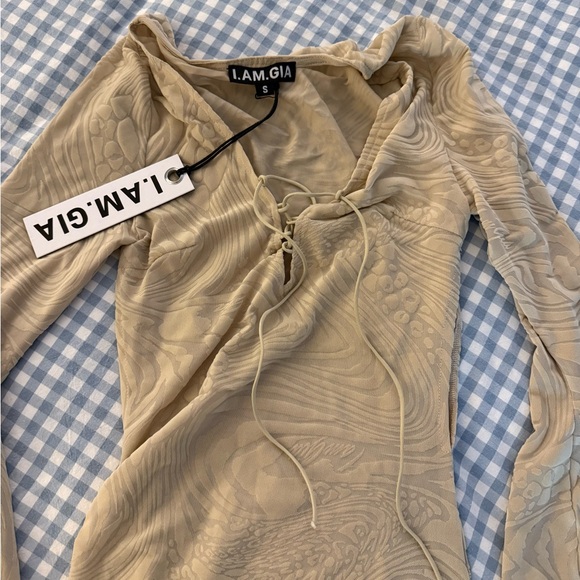 NWT I.AM.GIA Textured Cream Mini Dress - Picture 4 of 6